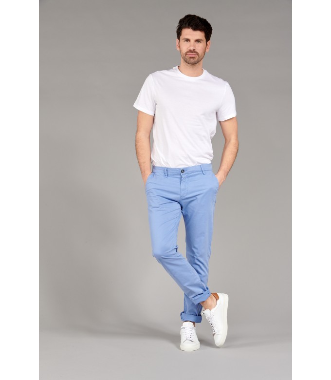 FLASH - Calça chino de ajuste fino, oceano