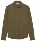 STUART - Slim-fit-Baumwoll-Jerseyhemd khaki