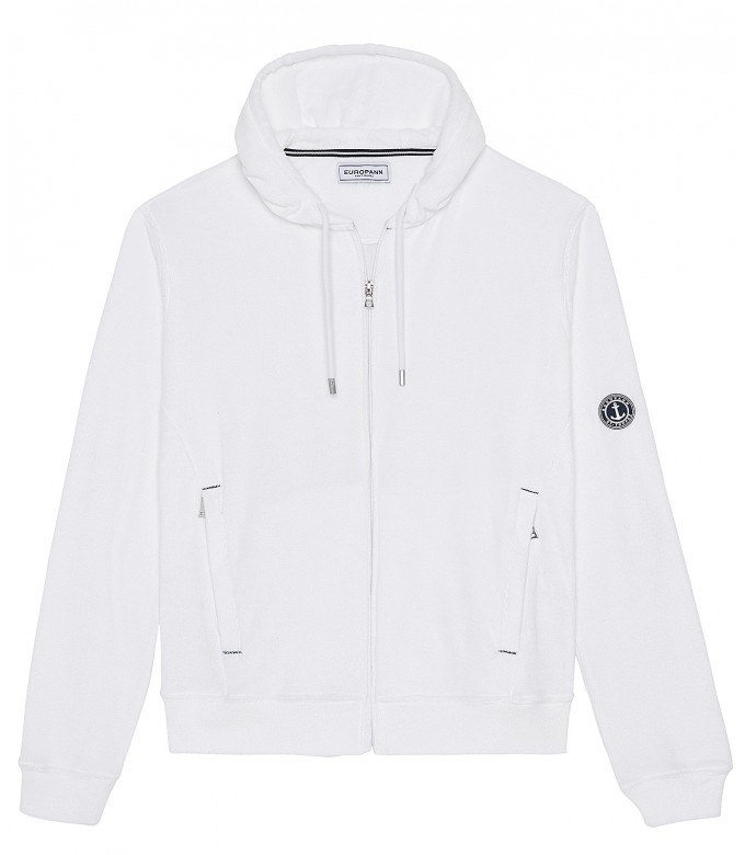 Veste capuche sacha éponge blanc