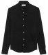 STUART - Chemise en coton fin uni slim-fit, black