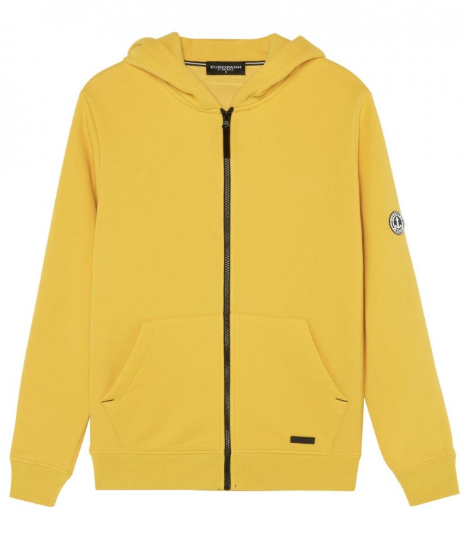 CORK ZIPPED HOODED SWEATSHIRT BANANA