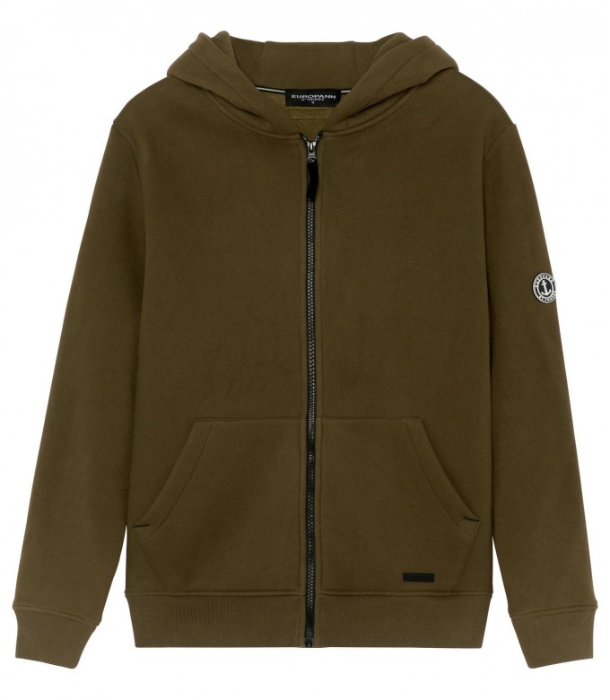 CORK ZIPPED HOODED SWEATSHIRT KHAKI