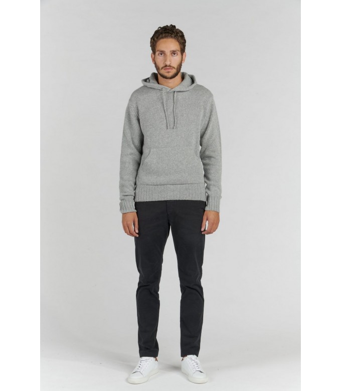 RON GREY HOODED SWEATER