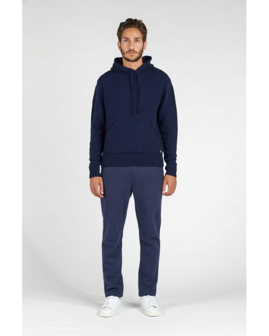 RON NAVY HOODED SWEATER