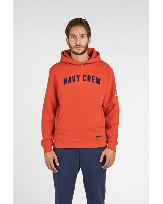 HOODED ORANGE BOB SWEATSHIRT NAVY CREW