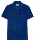 MITCH - Towelling royal blue polo shirt