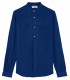 STAN - Chemise lin col mao indigo