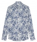 BLAISE - Camisa de algodón con estampado floral índigo