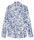 OCTAVE - Camisa blanca de lino estampada