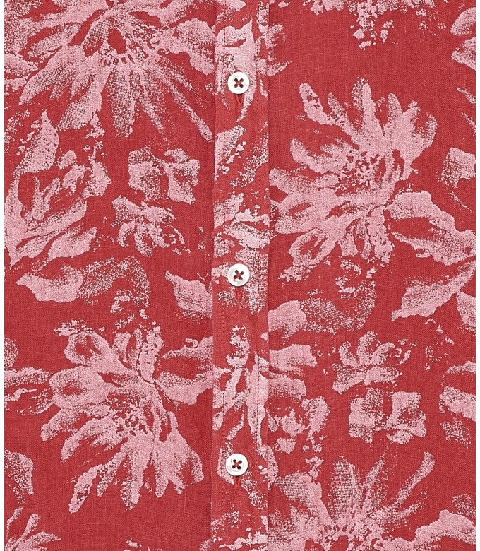 HONORE - Litchi floral print linen shirt